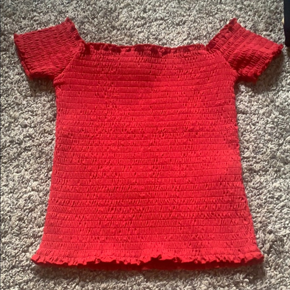 Red Hollister Off The Shoulder Tank Top